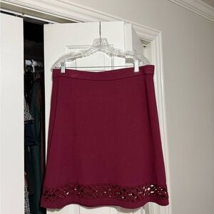 Ann Taylor Rich Burgundy A-Line Skirt